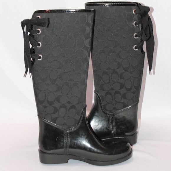 Coach Tristee Outline Signature Back Lace-up Boots - Picture 11 of 16